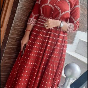 Rust Red Big Flare Kurta