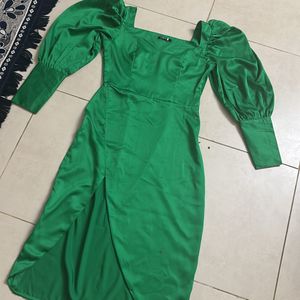 New Green Satin Dress