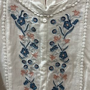 Embroidered White Tunic