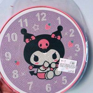 Kuromi Wall Clock +Diy Dimond Kit  💜🆕