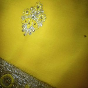 Yellow Chiffon Saree💛