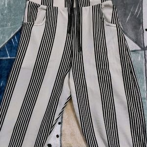 Abbeline Black and White Pants & Trouser