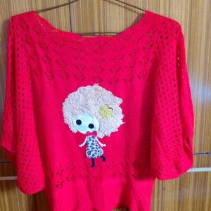 Red Woollen Top For Women