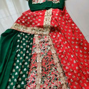 ❤️💚💛Navratri mata Ki Chowki Lehenga saree