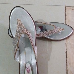 Beautiful Silver Diamond Heels Sandal