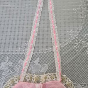 Baby Pink lacy frilly heart shaped  SLING