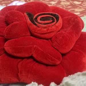 Red Rose Flower Cushion