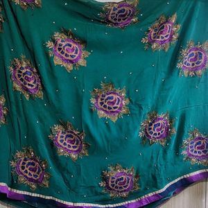 Green Embroidered Saree