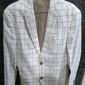 White Checked Blackberry Blazer