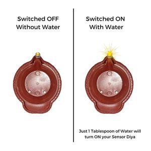 🆕 Pack Of 6 Water Led Sensor Diyas