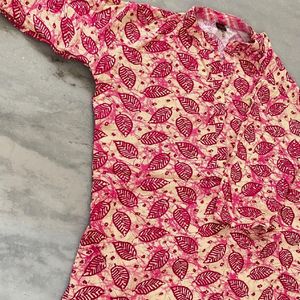 Cotton Tunic Floral Pink