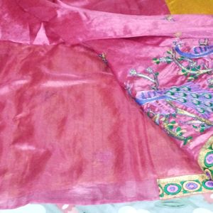 Beautiful Yellow And Pink Chanderi Silk Saree