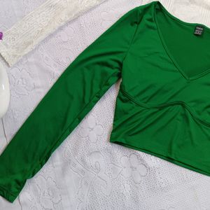 Forest Green Shein Top