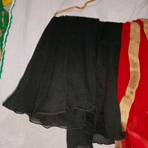 Dupatta blak nd Red