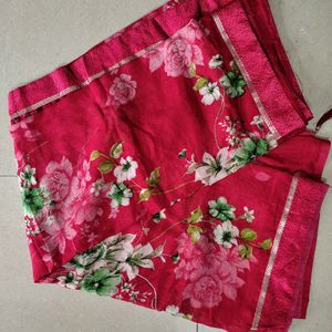 Multi Design Rose Pink Saree