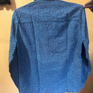 Blue Cheethah Printed Shirt With Premium Quality