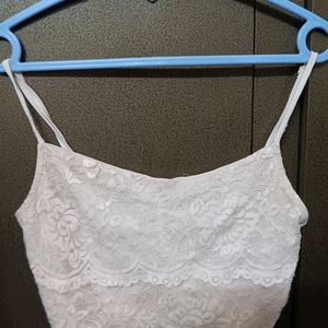 White Lace Cami Crop Top