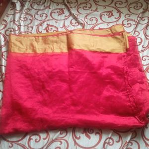 RedvSaree with Golden border