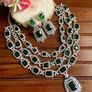 🍀American Diamond Jewellery Set☘️