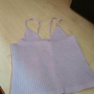 V Neck Back Less Top