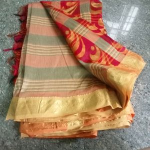 Red Colour Cotton Saree