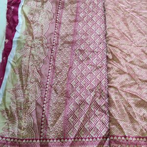 😍New Beautiful Pink Saree😍