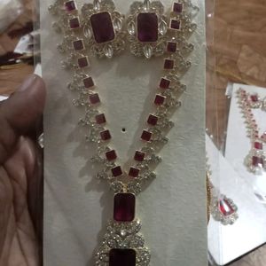 Fancy AD mala Set With Earring