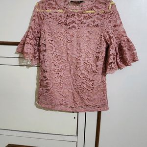 Mauve Days Faballey Pink Lace Top