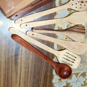 Wooden Kitchen Spoons Set