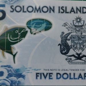 🔥Beautiful 5 Dollar UNC Note From Solomon Island