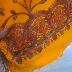 Woollen Heavy Embroidery Dark Yellow Suit