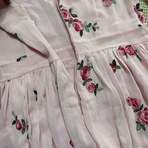 Pink Embroidered Dress