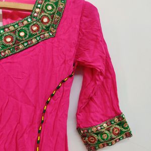 Pink & Green Kurta Set