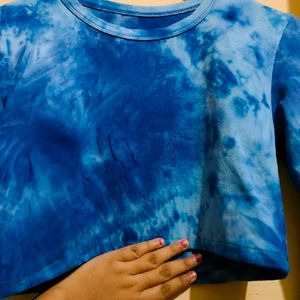 Blue Fitted Crop Top