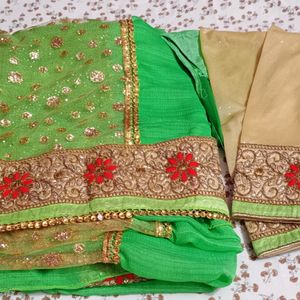 Wedding Saree+Green Bangle Free