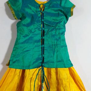 Green & Yellow Ethnic Skirt ( Girls Clothing)