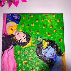 Beautiful Radha Krishna Painting On Small Canvas