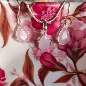 Pink Stone Cut Work Jewellery Set