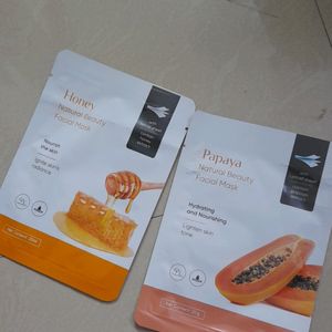 Miniso Sheet Face Masks (Honey and Papaya)