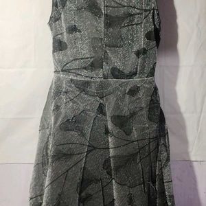 Girls Frock With Leggings Grey Colour