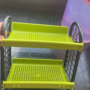 1 Plastic 2 Tier Rack Storage Shelf