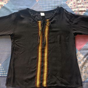 A Black Kurta Style Top