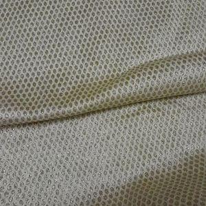 6 Mtrs White And Golden Fabric