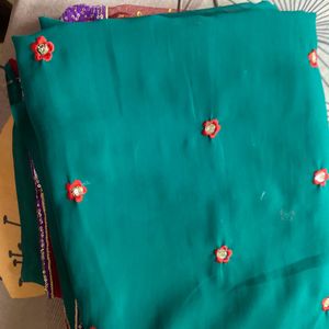 Green Heavy Work Saree