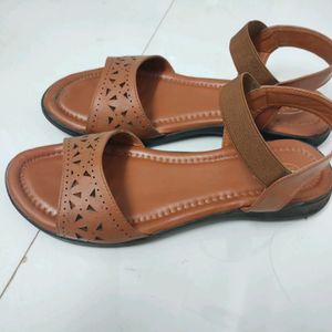 Two Pairs Of Flat Sandals Like New.