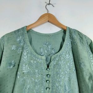 Sage Green Embroidered Kurta (Women's)