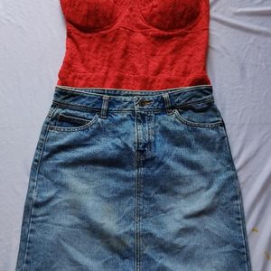 Blue Denim Skirt