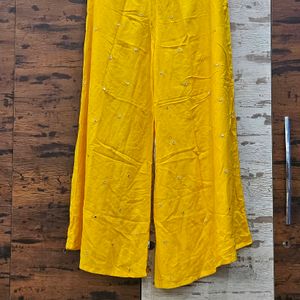 Yellow Hot Tube Suit With Palazzo And Dupatta