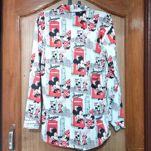 Mickey Mouse Print Shirt For Women And Men