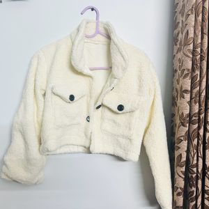 Cute Off White Crop Jacket